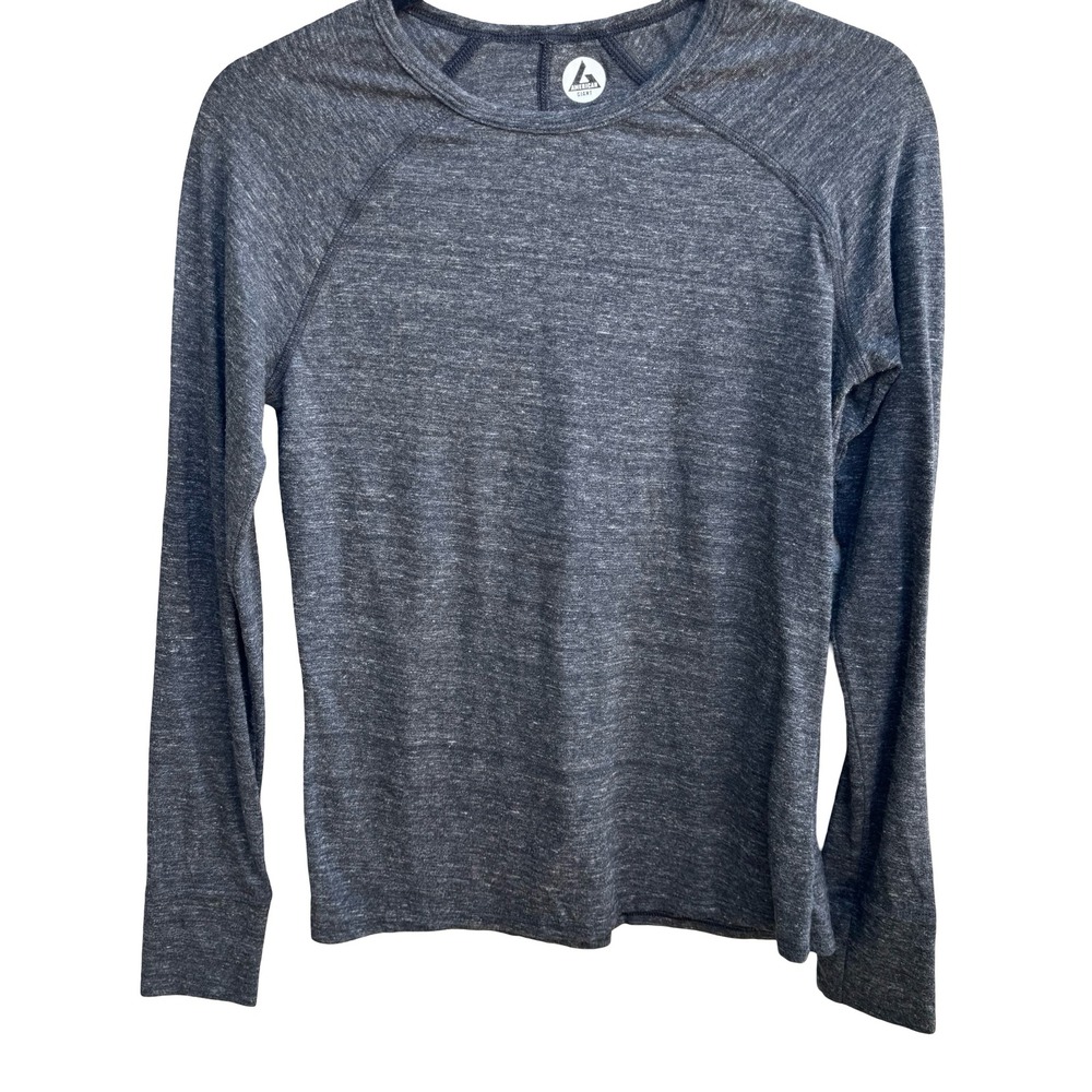 American Giant Athleisure Minimalist Sustainable Raglan Long Sleeve Tee Grey M
